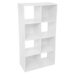 Five ETAGERE BOIS 8 CASES MIX BLANC