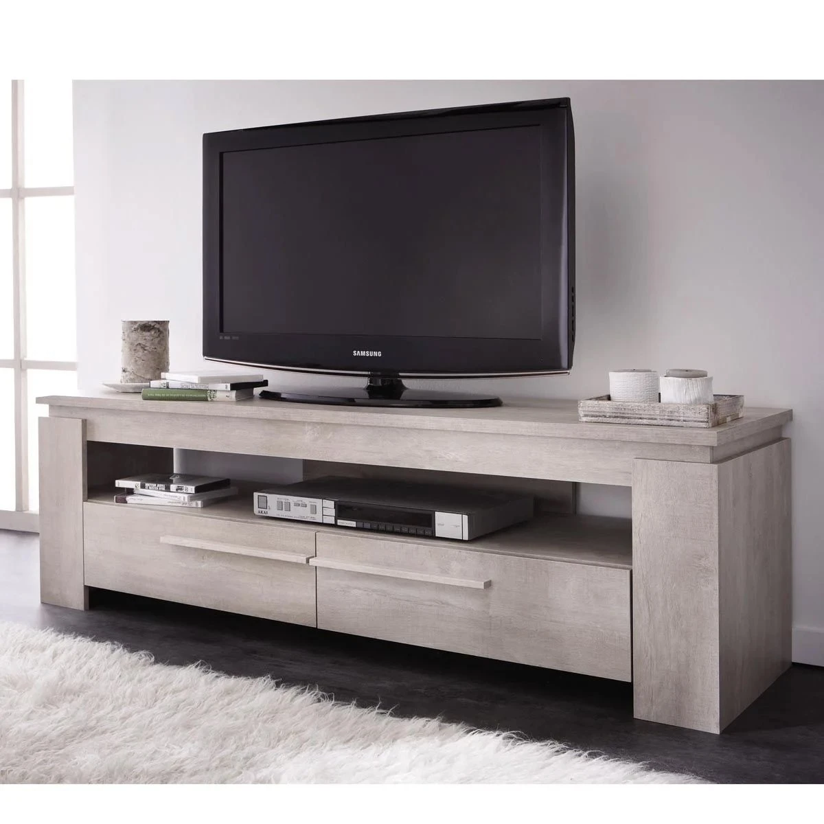 SEGUR MEUBLE TV 140CM CHENE CHAMPAGNE 1 SEGUR MEUBLE TV 140CM CHENE CHAMPAGNE
