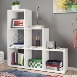 TRIO BIBLIOTHEQUE 3 NIVEAUX BLANC