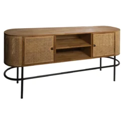 BUFFET TECK ROTIN 2 PORTES PIANA