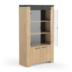 VITRINE 2 PORTES ET 2 PORTES VITREES AUSTIN