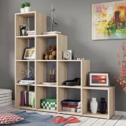 TRIO BIBLIOTHEQUE 4 NIVEAUX NATUREL